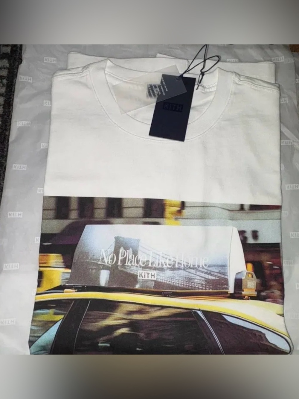 Kith White “No Place Like Home” NYC Graphic Tee with Yellow Taxi Print